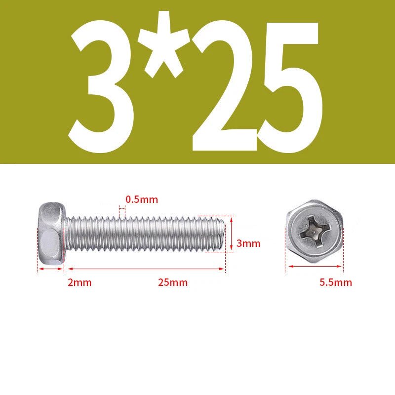A2 Stainless Steel Hex Head Machine Screws – M3 M4 M5 M6 M8, Fully Threaded (304 Grade) - HomeDIYer