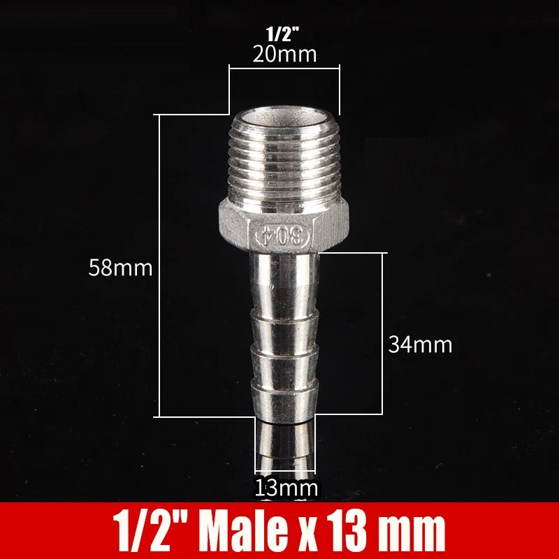 1/4"-4" Inch Female/Male Stainless Hose Connector Fitting For Air Water Fuel Gas