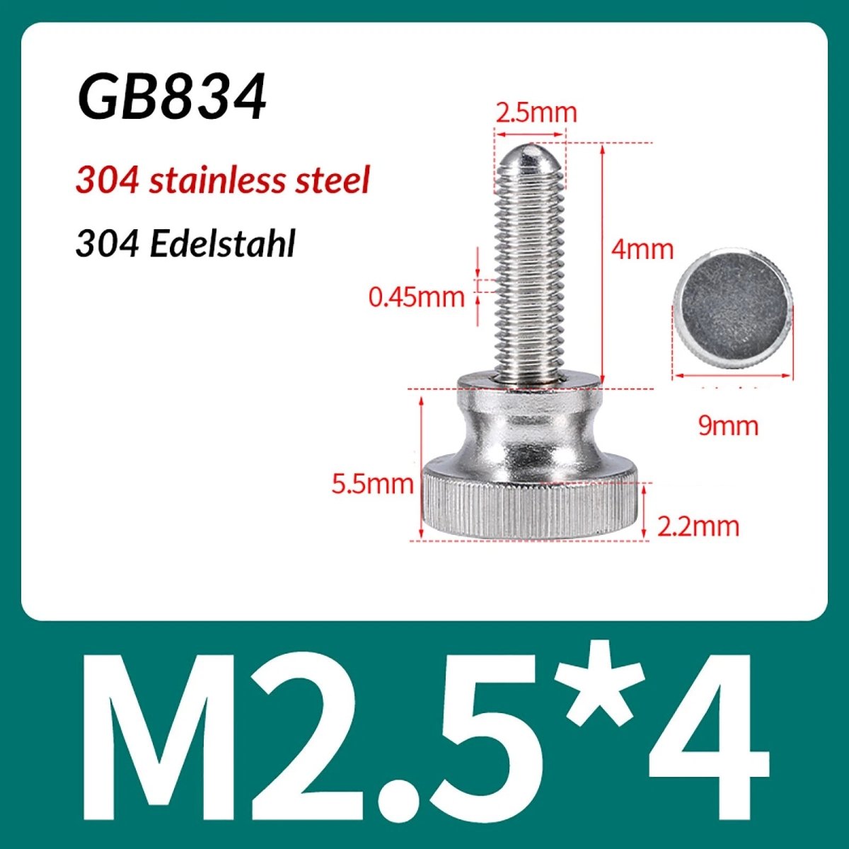 A2 Stainless Steel Knurled Thumb Screws – M2 to M10, Hand Turn Knob Bolts, 4 - 60mm Lengths - HomeDIYer
