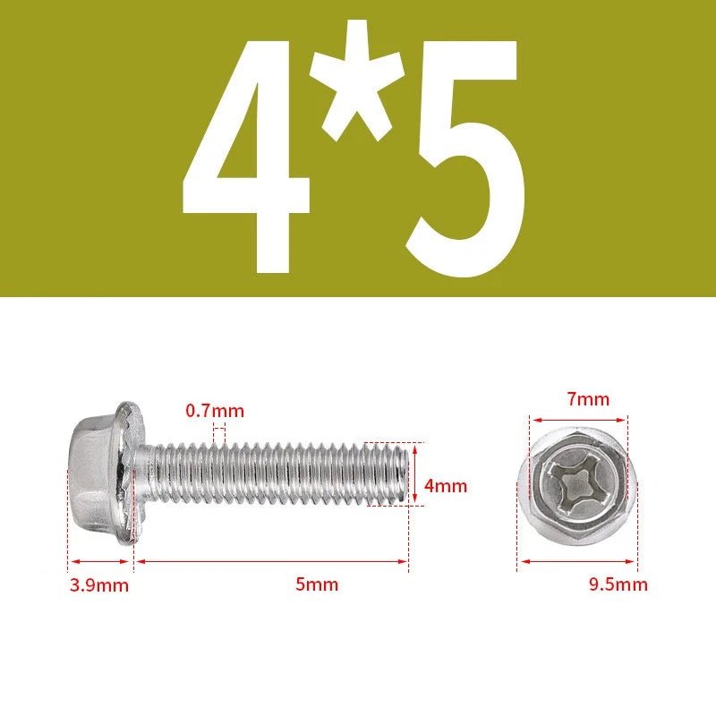 Phillips Hex Flange Screws 304 Stainless Steel M3–M8 | Dentate & Flat Flange - HomeDIYer