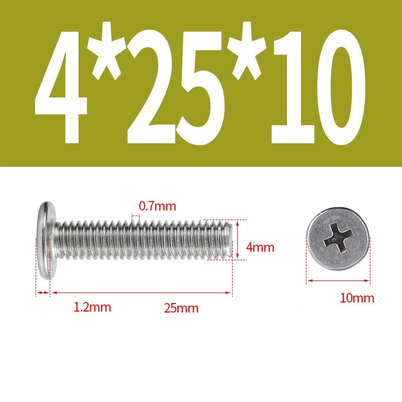 M1–M8 Ultra Thin Flat Head Phillips Machine Screws – A2 Stainless Steel, Fully Threaded
