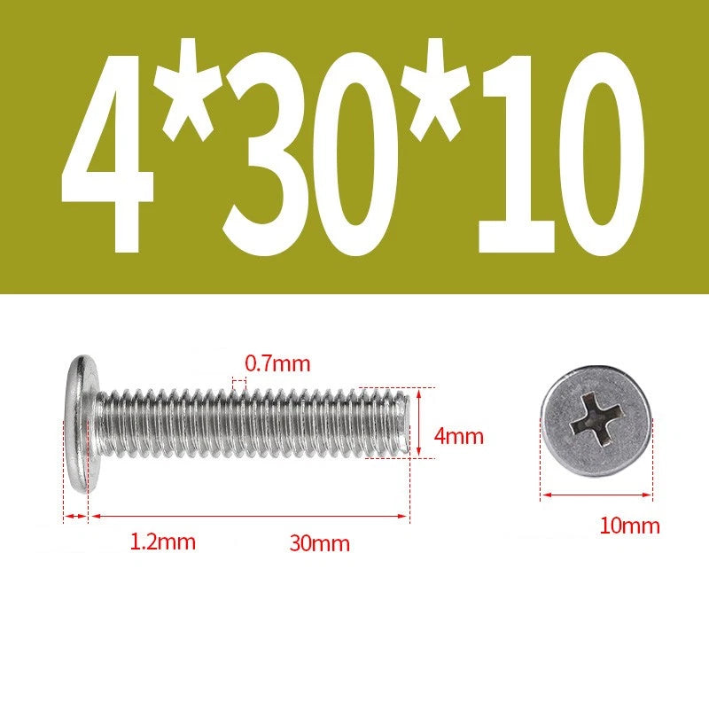 M1–M8 Ultra Thin Flat Head Phillips Machine Screws – A2 Stainless Steel, Fully Threaded
