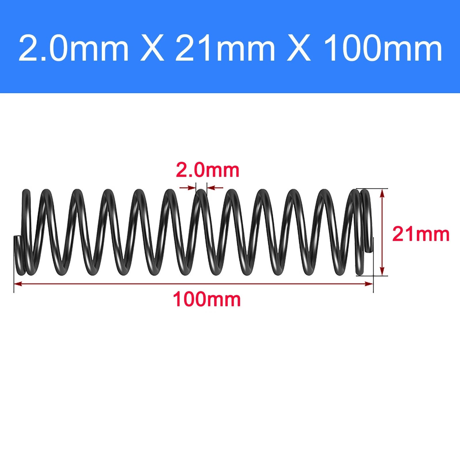 Compression Spring Spring Steel Pressure Coil 2mm Wire OD 8-25mm 10-100mm Shop