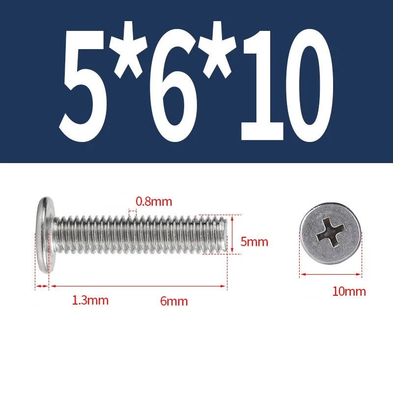 M1–M8 Ultra Thin Flat Head Phillips Machine Screws – A2 Stainless Steel, Fully Threaded