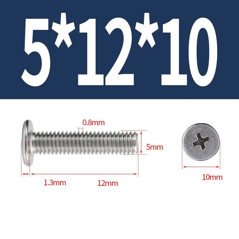 M1–M8 Ultra Thin Flat Head Phillips Machine Screws – A2 Stainless Steel, Fully Threaded