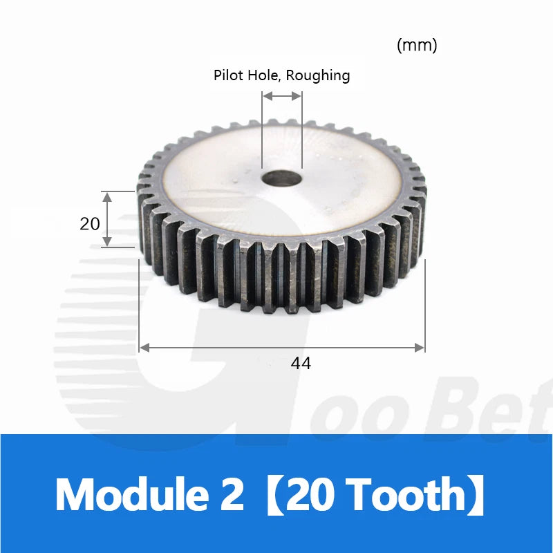 Mod 1 1.5 2 2.5 3 4 5 Spur Gear C45 Steel 12 Tooth - 160 Tooth Motor Pinion Flat