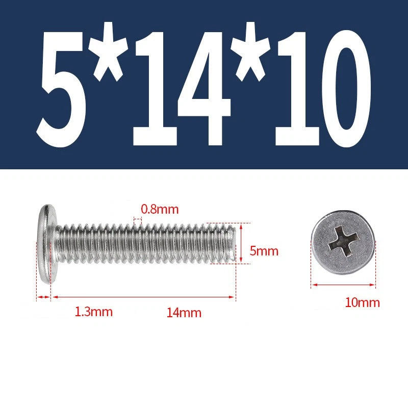 M1–M8 Ultra Thin Flat Head Phillips Machine Screws – A2 Stainless Steel, Fully Threaded