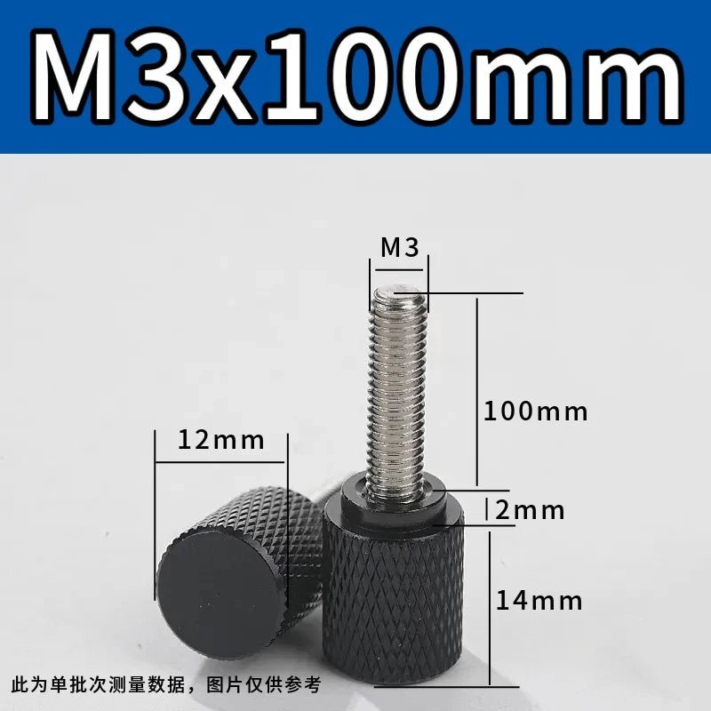 M3 Knurled Thumb Screws – Colored Anodized Aluminum, 6mm to 100mm, 10 Colors - HomeDIYer