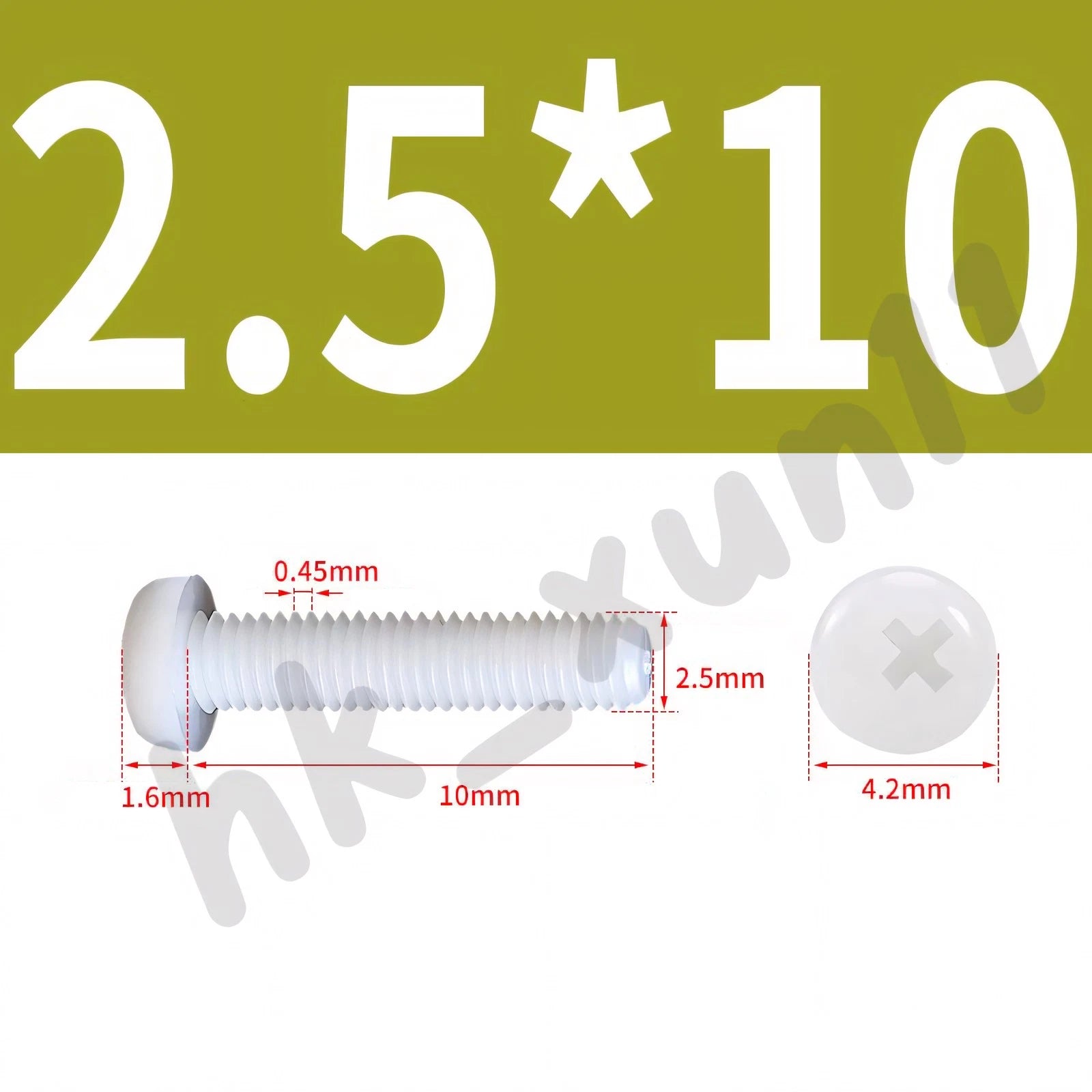 White/Black Nylon Phillips Machine Screws – M2 to M6, Plastic Round Pan Head Bolts