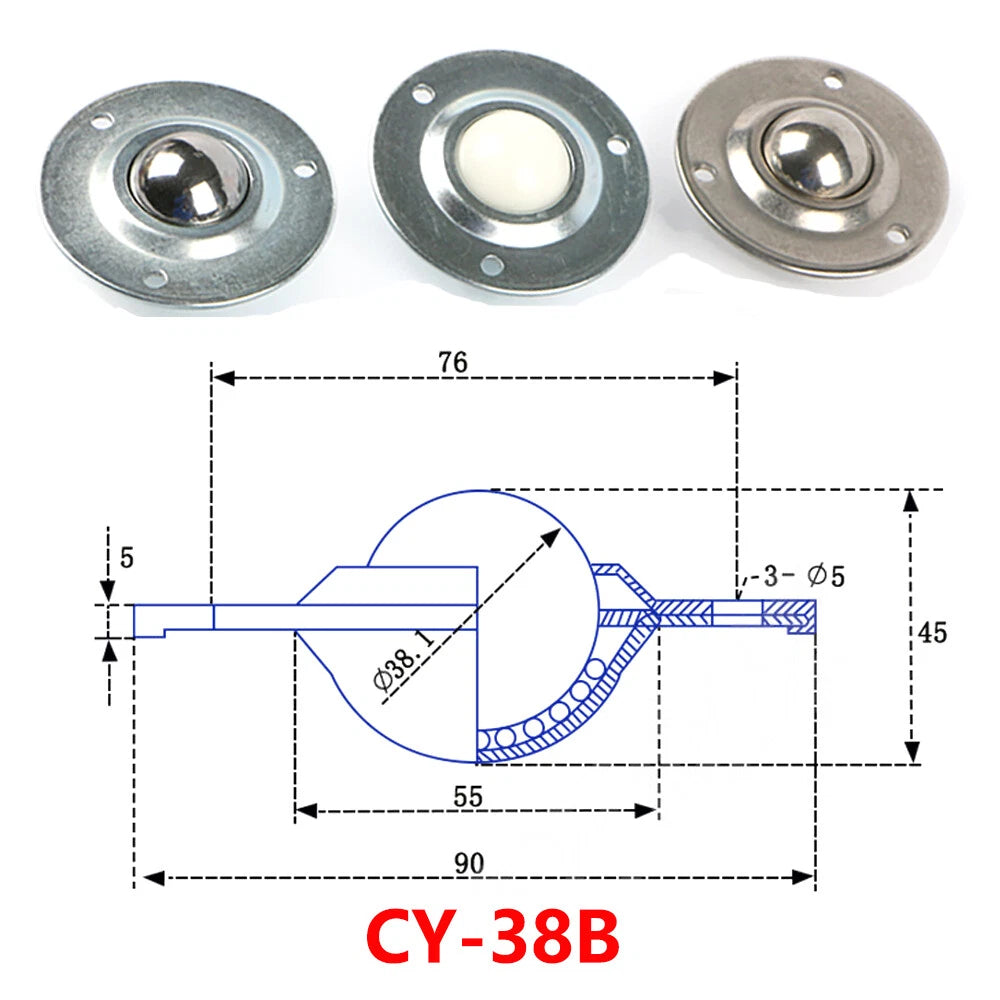 Ball Transfer Bearing Unit Bearing Casters Conveyor Roller Universal Flange Base