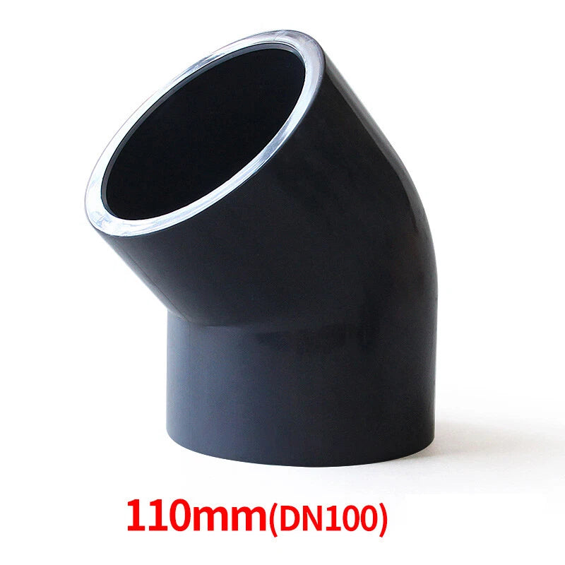 Black PVC Pipe 45° Elbow Plumbing Fittings Connector Coupling Water 20-110mm