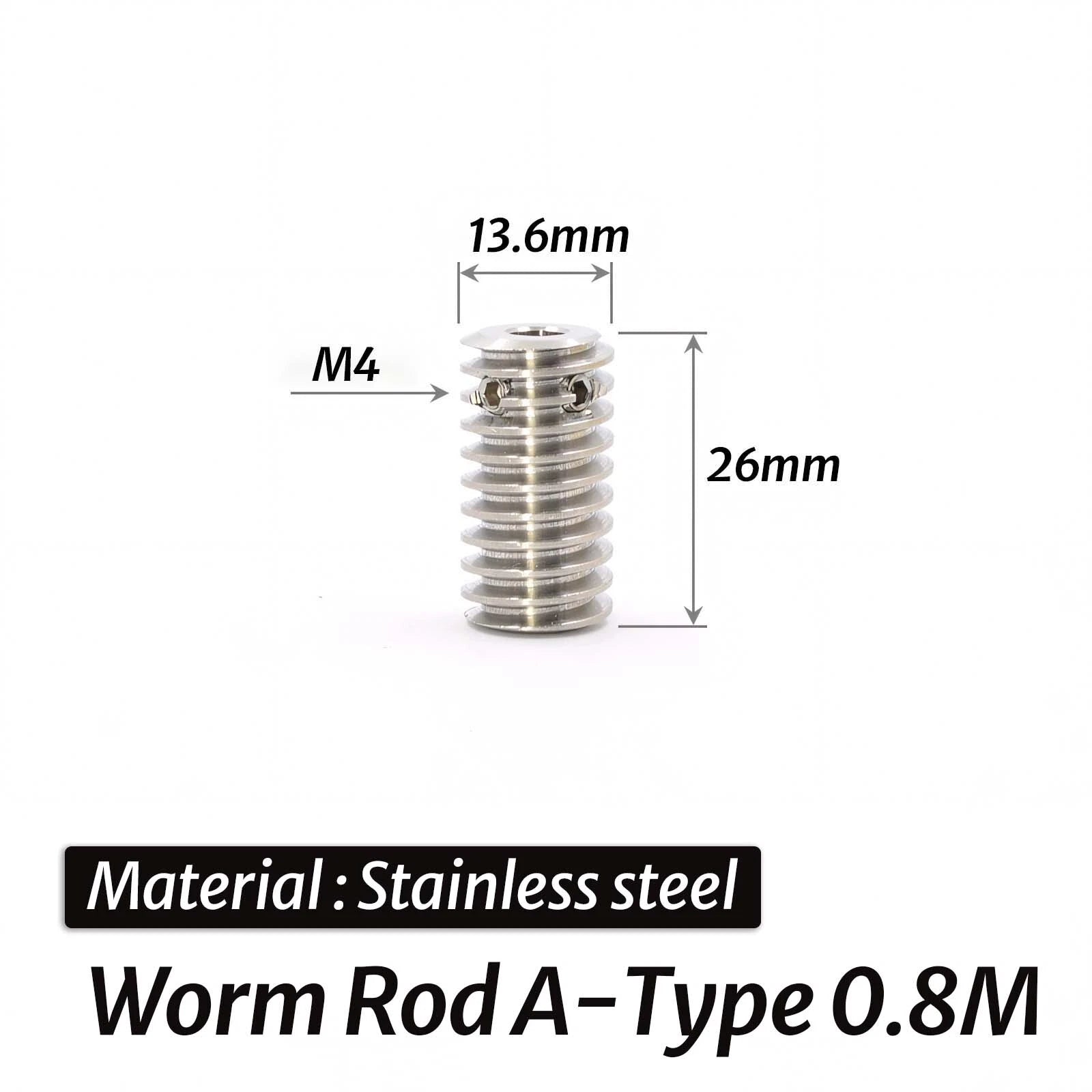 0.8 Module 1:20-60 Reduction Ratio Gear Copper Worm Wheel Gear & Worm Gear Shaft