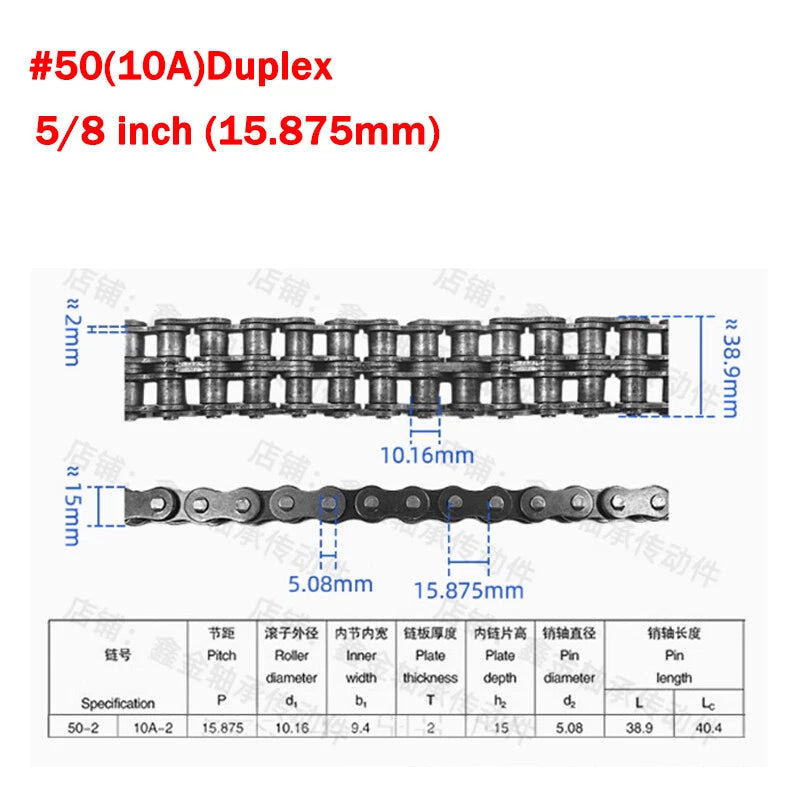 Simplex/Duplex Roller Chain 04C, 06B, 08B, 10A,12A Industrial Transmission Chain