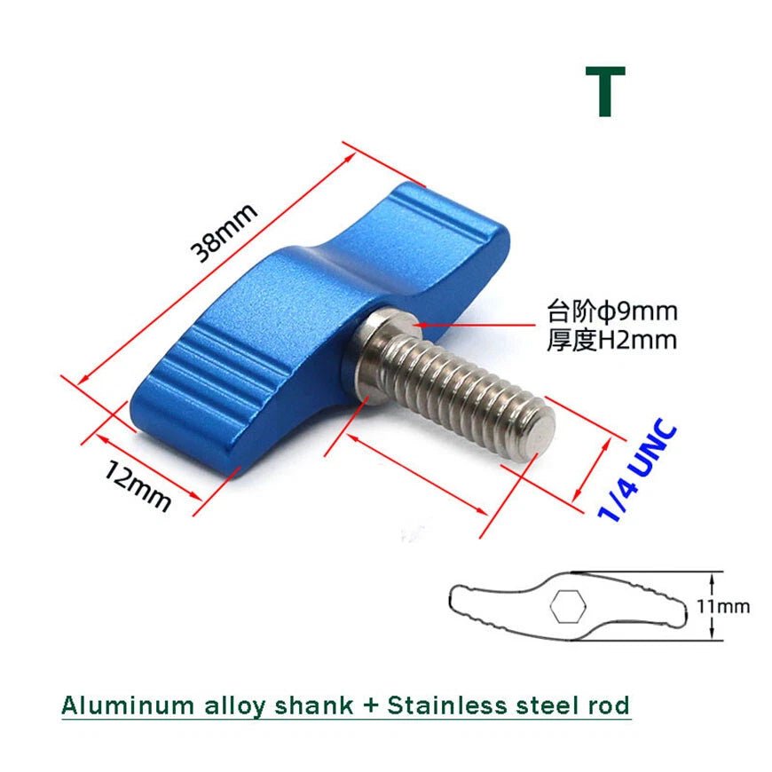 UNC 1/4" & 3/8" Thumb Screws – Single / Double Wing Hand Grip Bolts, Blue/Red/Black - HomeDIYer