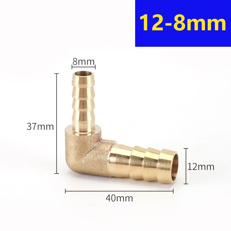 Brass Elbow Hose Tail Reducer Fitting — Air Water Gas Fuel Tubing Connector