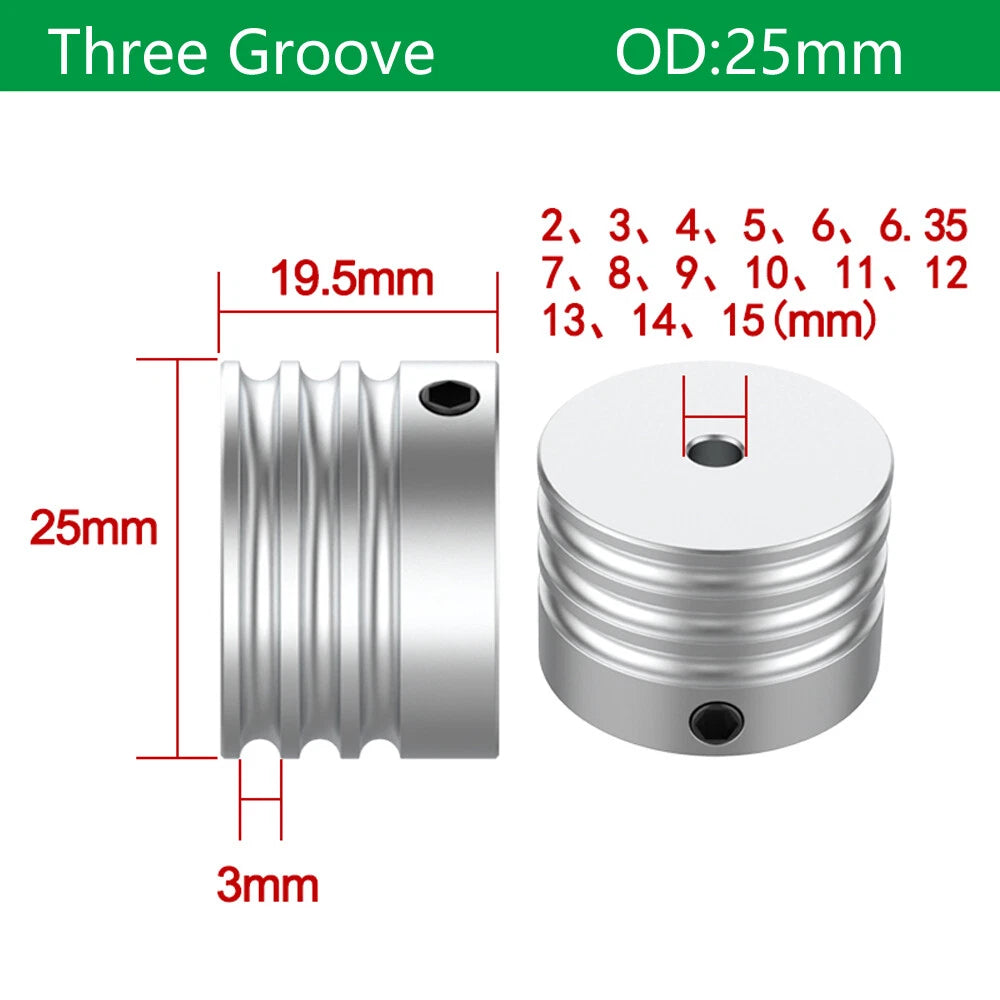 U Grooved Pulley PU Round Belt Pulleys Aluminum Groove Width 3mm OD 15-30mm