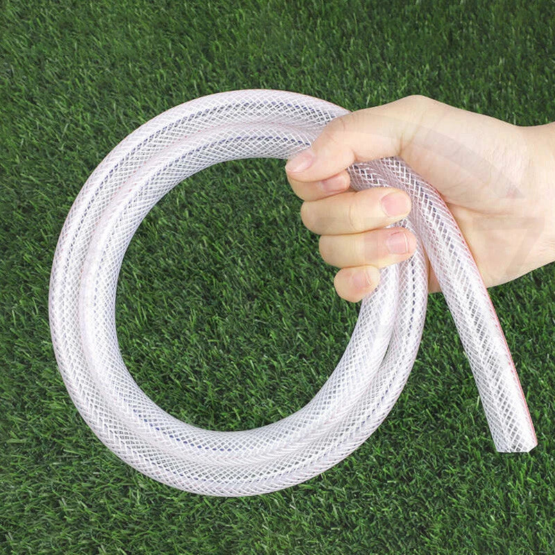 Clear Flexible PVC Braided Hose Pipe — Food Grade, Reinforced, Water Oil Air Tube