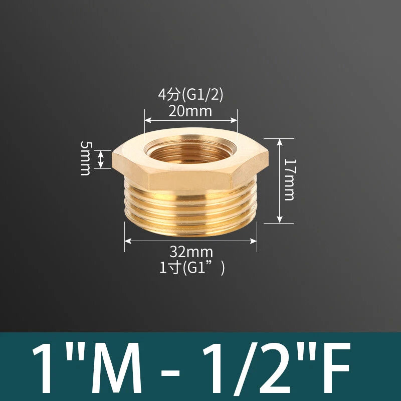 BSP Brass Reducing Hexagon Bush — Male to Female Thread Fittings (1/4" to 1")