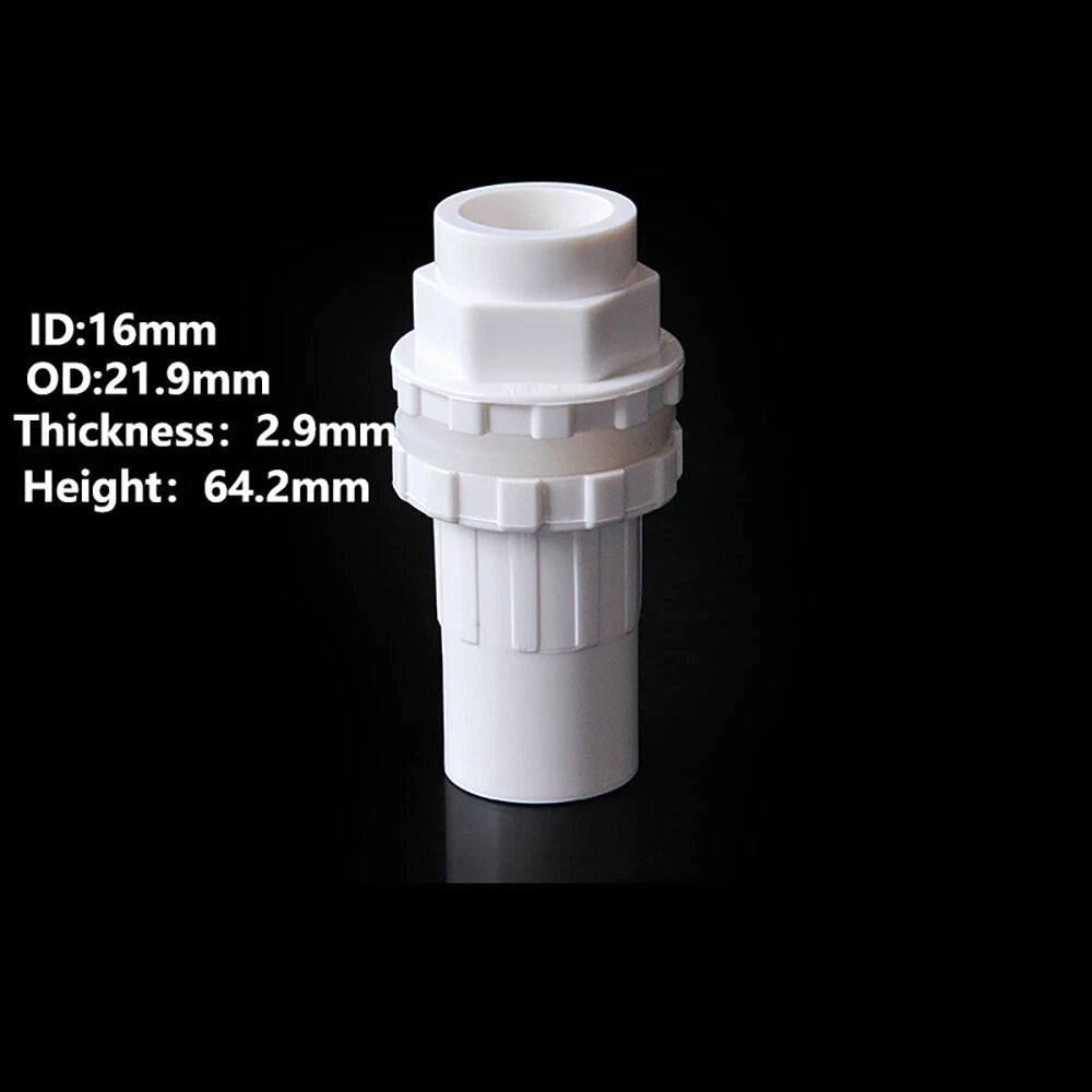 PVC White 16mm ID Pressure Pipe Fittings Metric Solvent Weld For Fish Tank  Pond