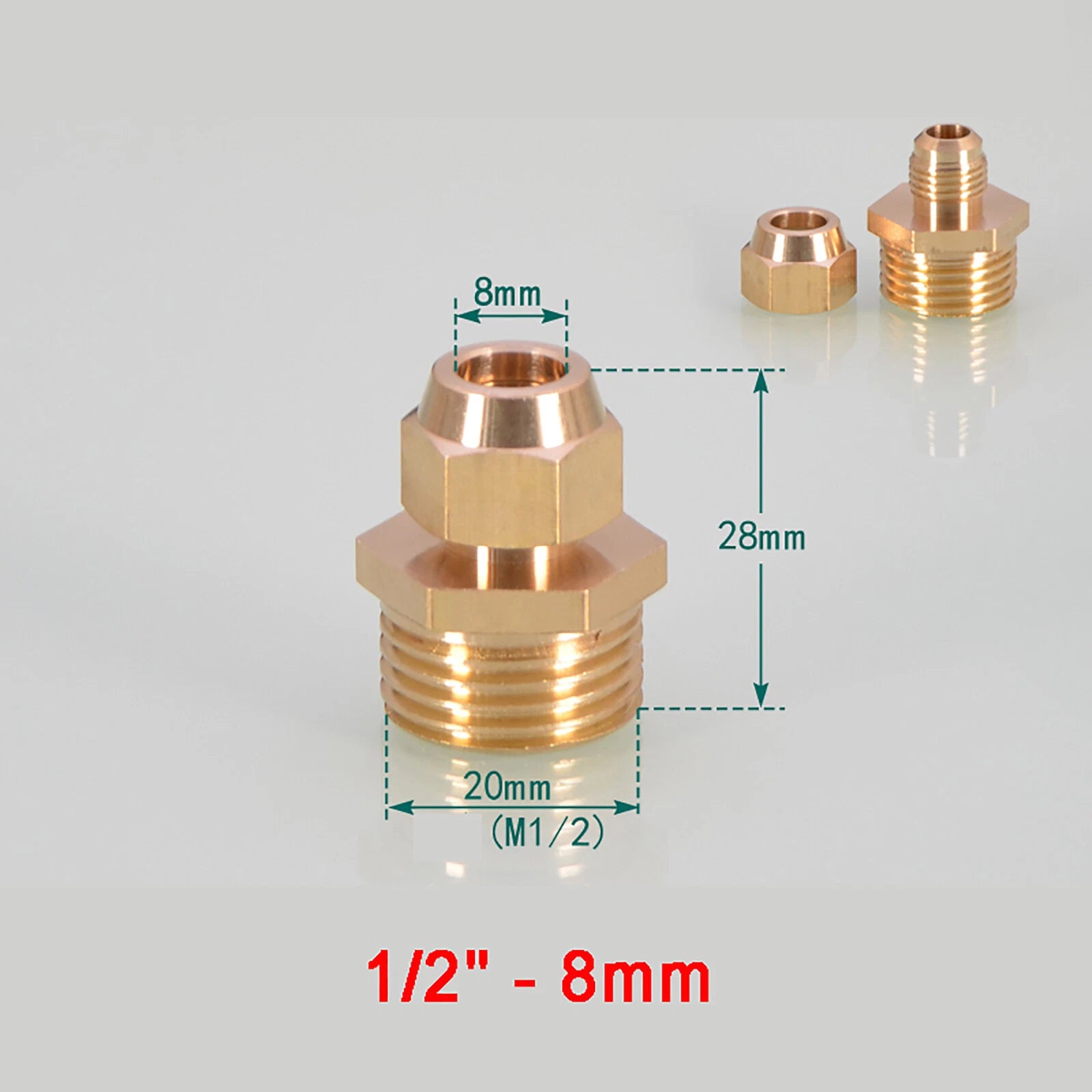 Brass Straight Flare Tube Connector Fittings — 1/8" to 1/2" × 6mm–12mm