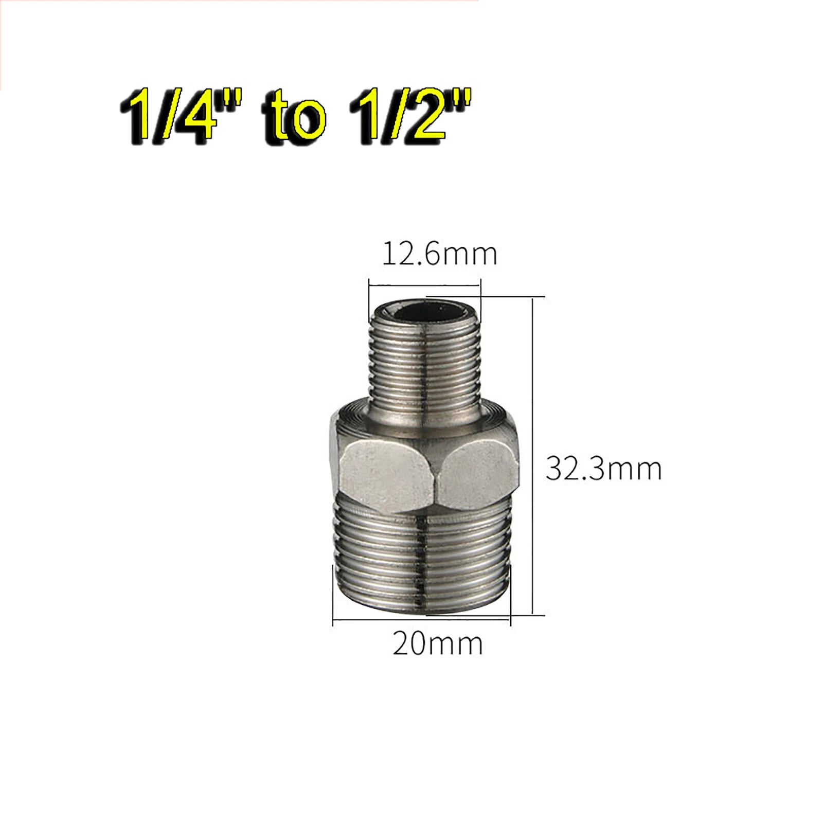 304 Stainless Steel Male to Male BSP Pipe Fitting Adaptor — Equal & Reducing Straight Connector