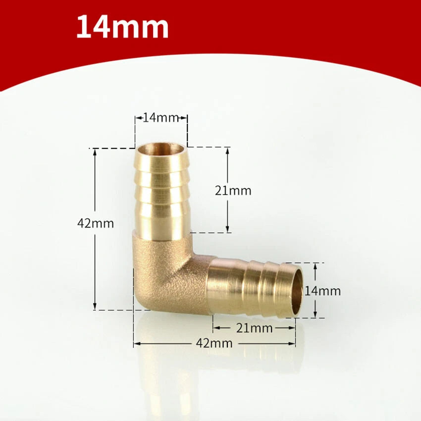 90° Brass Barb Elbow Fittings — Reducing Hose Joiner for Fuel, Air & Fluid Lines