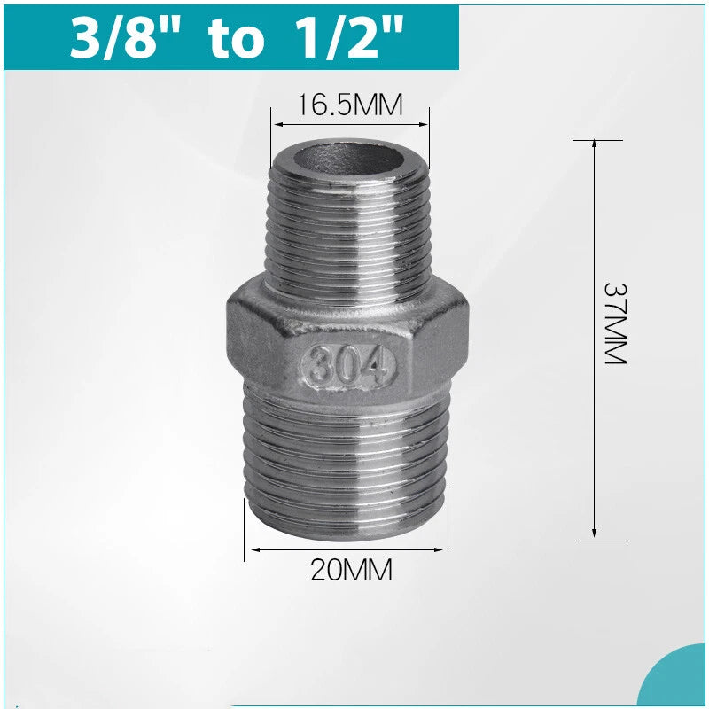 A2 Stainless Steel BSP Male to Male Hex Nipple Pipe Fittings