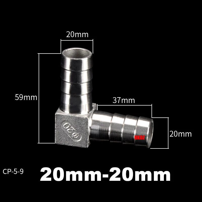 304 Stainless Steel Hose Barb 90° Elbow Fitting — BSP Taper Thread