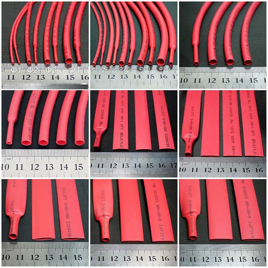 Heat Shrink Tubing 2:1 Ratio – 0.6mm & 0.8mm, 7 Colors, 5–50 Meter Rolls