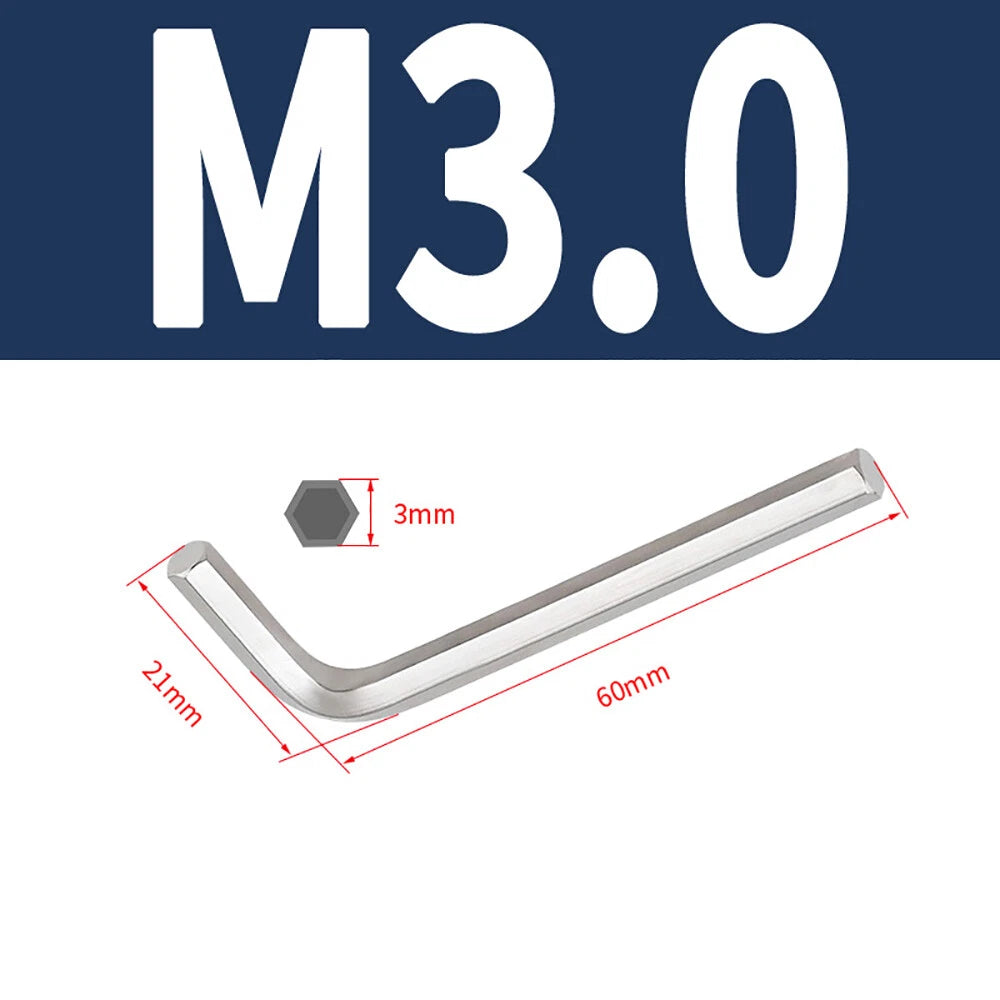 Long Arm Allen Key Metric 1.5mm-8mm Hexagonal Hex Wrench Stainless Steel 304 A2