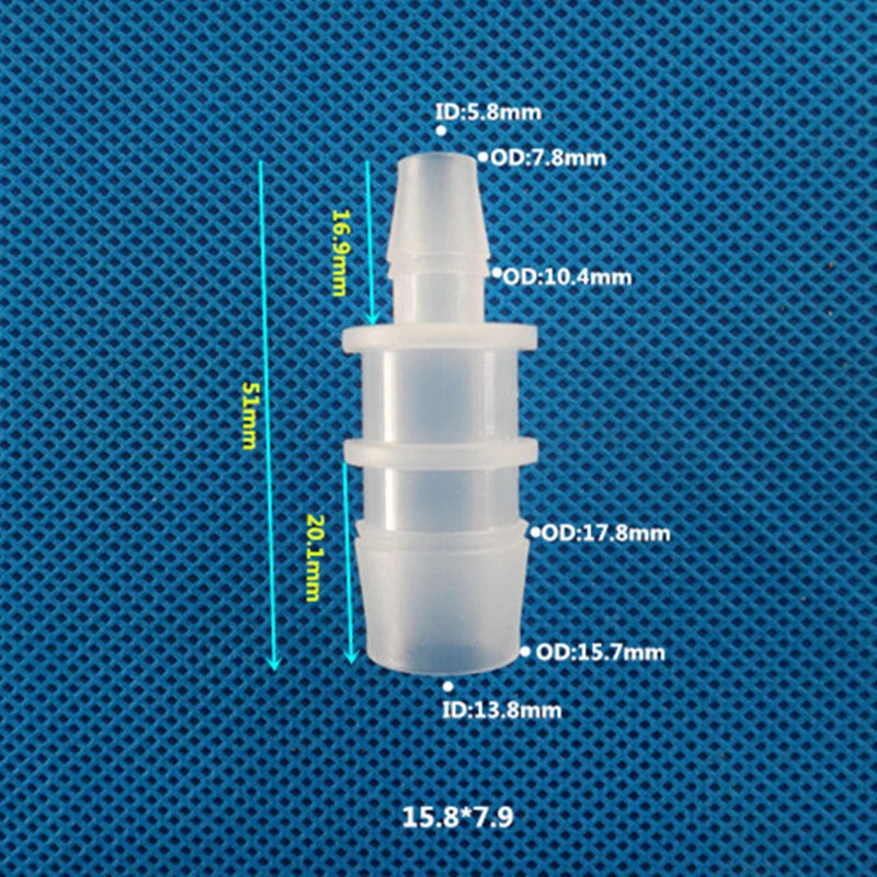 Straight Reducing Hose Barb Connector | 11.1mm–25mm to 3.9mm–20mm