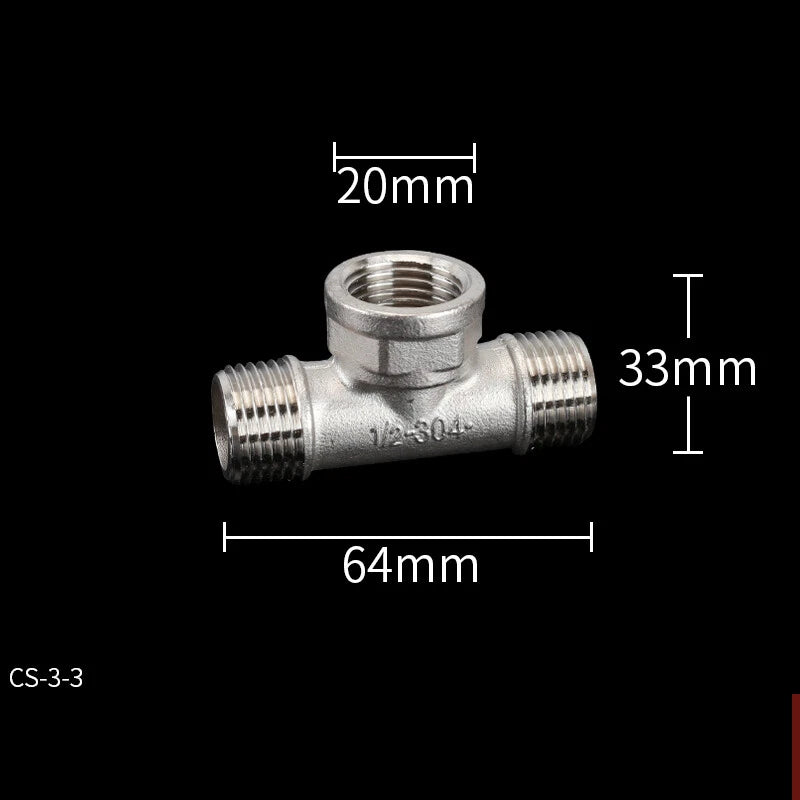 1/2" BSP Stainless Steel Pipe Fittings — Male/Female Adaptors, Tees & Couplings (A2)