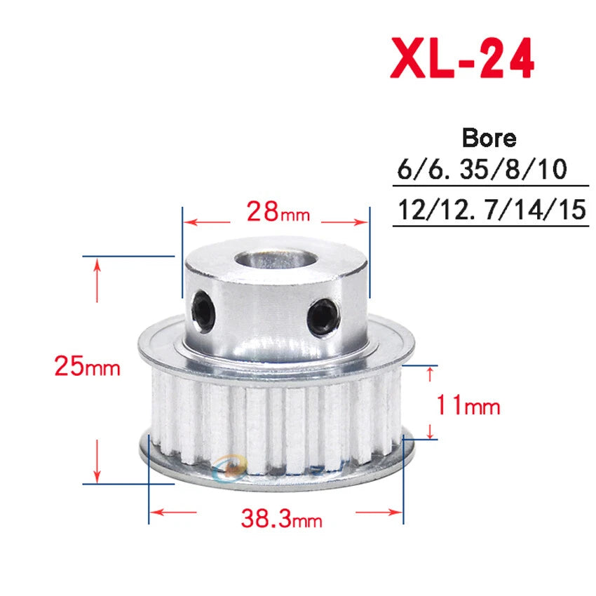 XL10T-35T Timing Belt Pulley With Step,Pitch 5.08mm Teeth Width 10/15mm Aluminum
