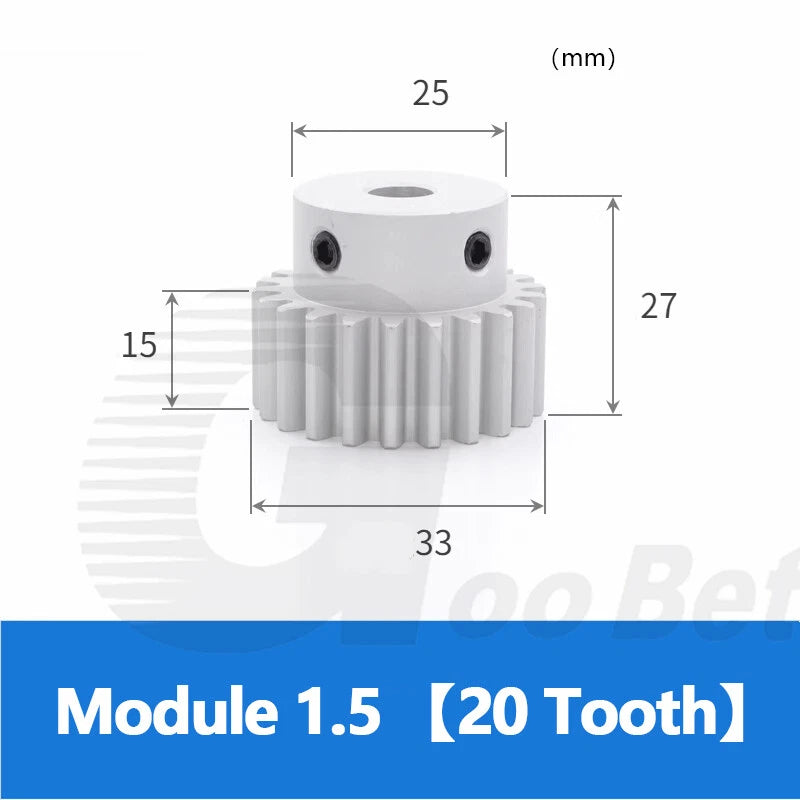 Spur Gear Aluminium Mod 1.5 with Hub 12- 32 Tooth Pinion Motor Gear Bore 6-20mm