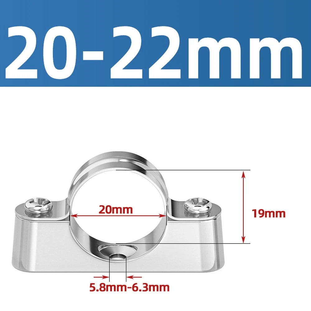 Stainless Steel Pipe Clamp Mount Support Brackets — Wall Fixing Base Fittings