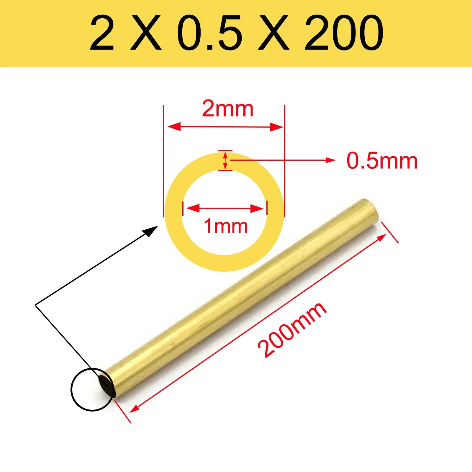 Brass Tubes ROUND PIPE Cu 62% OD 2mm 3mm 4mm 5mm 6mm 7mm 8mm 9mm 10mm To 90mm