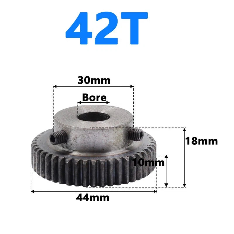 1 Mod 1M Spur Gear With Step 31-125T Teeth Transmission Spur Gear 45# Steel