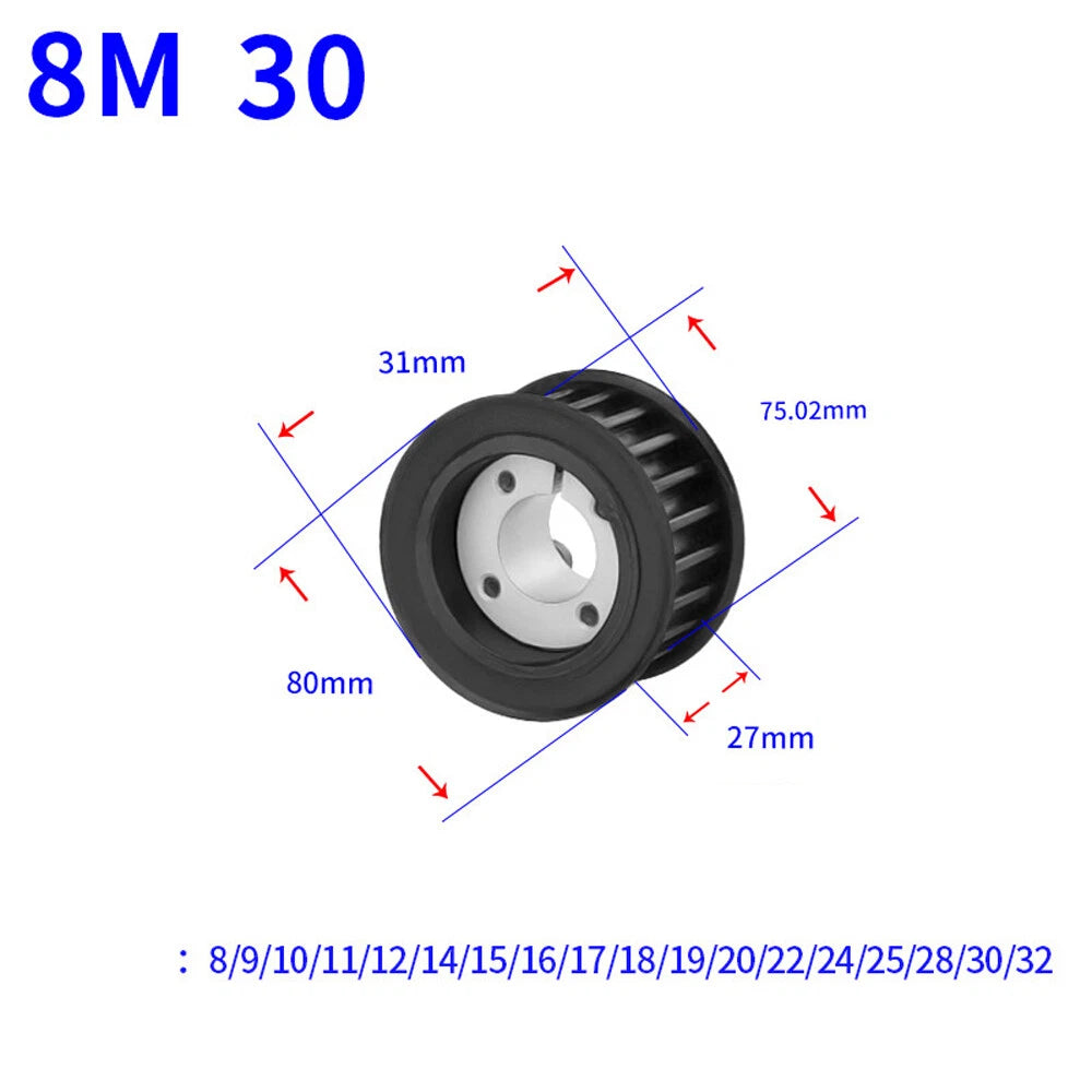 HTD-8M 18-60Teeth Timing Belt Pulleys With Expansion Sleeve Width 32mm 45# Steel