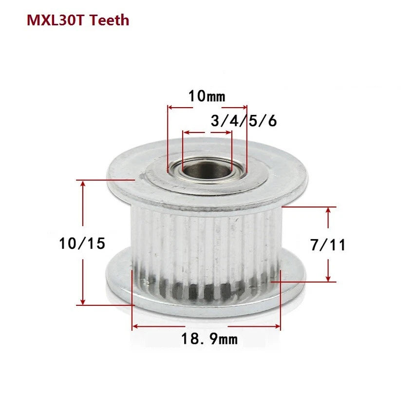 MXL Timing Belt Drive Tensioner Pulley Smooth Tooth/Toothed Idler Width 7/11mm