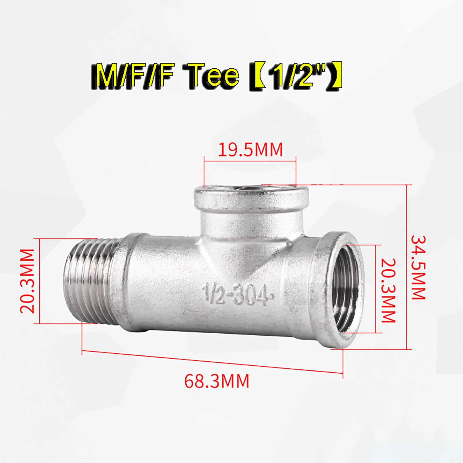 BSP Tee & Cross Pipe Fittings — 304 Stainless Steel, 1/8" to 2", Equal & Reducer