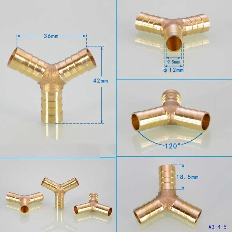 Brass Hose Joiner Fittings — Straight, Y, T & 4-Way Connectors | 6mm–19mm