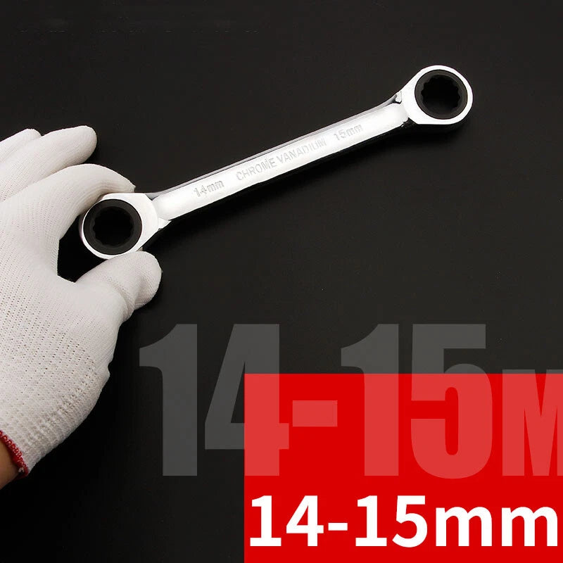 Ratchet Spanner Combination Double-End Metric Wrench Mirror Polished 6mm~24mm
