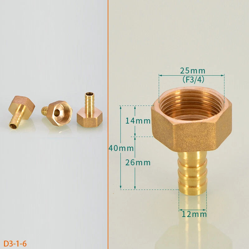 BSP Hose Barb Fittings — 1/2" & 3/4" Male or Female Thread × 6–25mm Barb (2-Pack)
