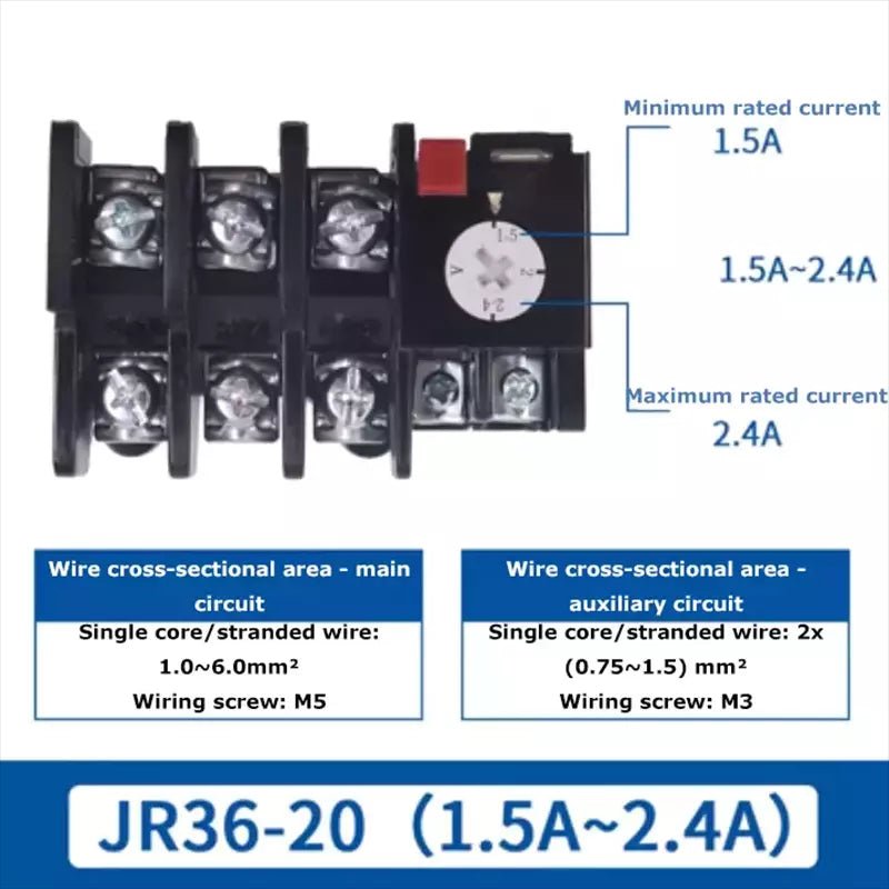 Thermal Overload Relays 0.32Amp - 160Amp For 3 Phase Motor Protector JR36 Series - HomeDIYer