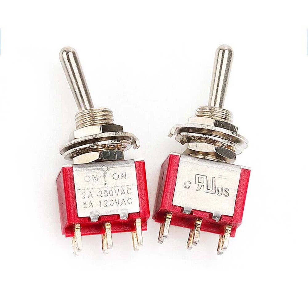 MTS PS Series Mini Toggle Switch — 3/6/9/12 Pin, 2-Way & 3-Way, Latching & Self-Resetting