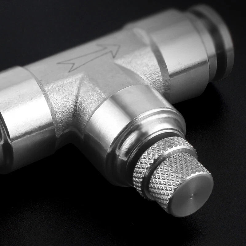 Stainless Steel Pneumatic Push Fit Connector Elbow Tee Straight Air Hose Tube