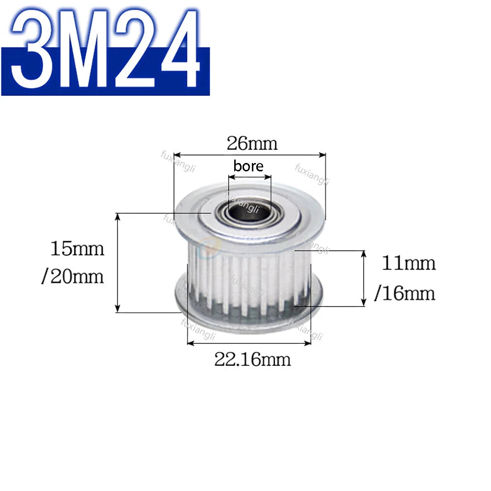 HTD-3M Timing Belt Idler Pulley Smooth Tooth/Toothed Tensioner Pulley Width 11mm