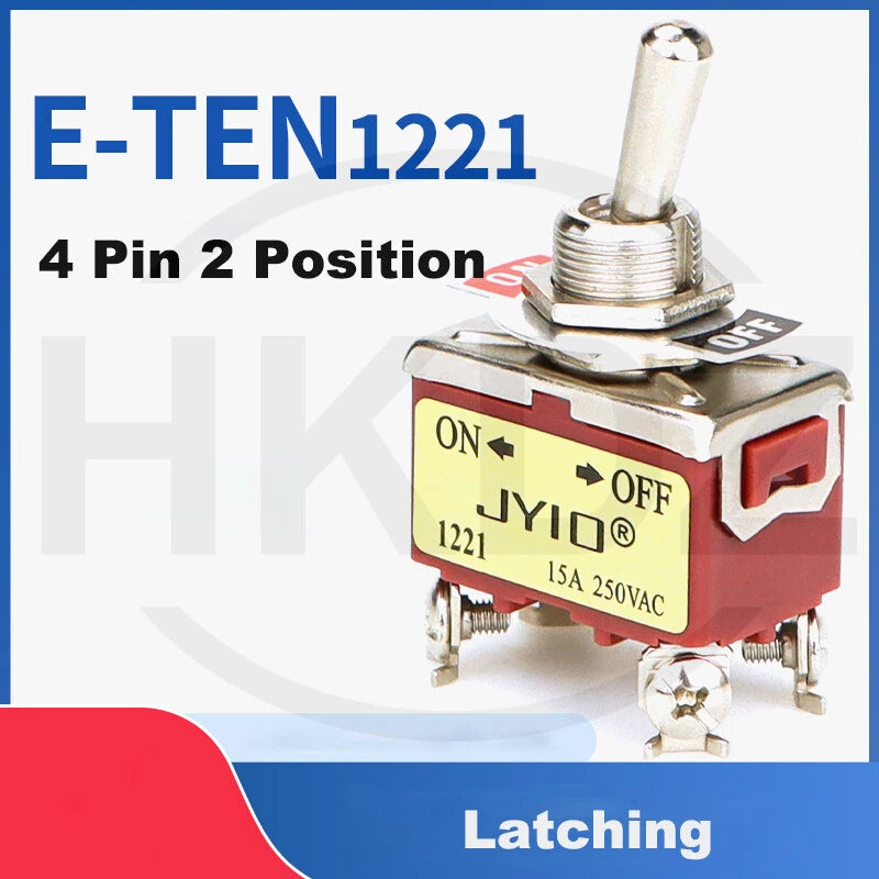 Metal Toggle Switch 250VAC 15A — SPST / SPDT / DPST / DPDT Panel Mount Flick Switch