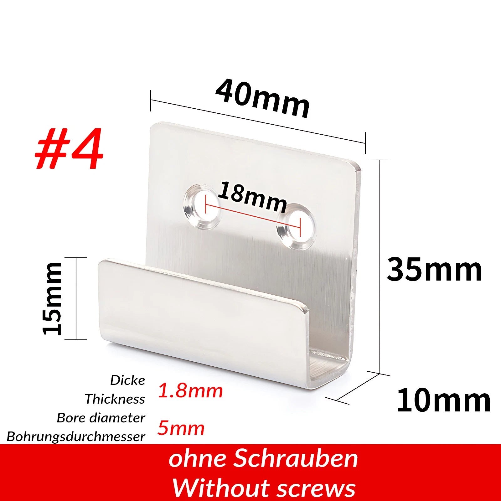 U Shaped Brackets Flat Hooks Stainless Hooks Ceramic Tile Display Bracket