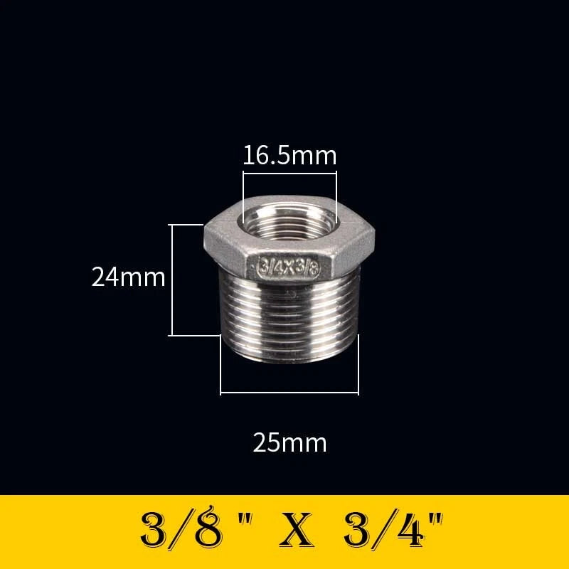 304 Stainless Steel Reducing Bush Adaptor | Male to Female NPT Pipe Fitting